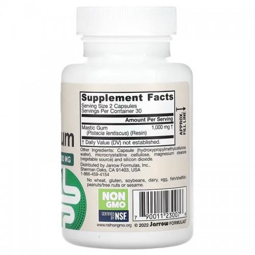 Jarrow Formulas, мастиковая смола, 60 растительных капсул Jarrow Formulas, мастиковая смола, 60 растительных капсул