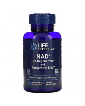 Life Extension, NAD + Cell Regenerator и ресвератрол, никотинамид рибозид NIAGEN, 30 вегетарианских капсул Life Extension, NAD + Cell Regenerator и ресвератрол, никотинамид рибозид NIAGEN, 30 вегетарианских капсул