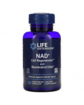 Life Extension, NAD + Cell Regenerator и ресвератрол, никотинамид рибозид NIAGEN, 30 вегетарианских капсул