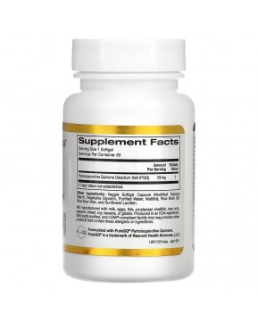 California Gold Nutrition, пирролохинолинхинон, 20 мг, 30 растительных капсул