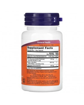 NOW Foods, добавка для энергии с пирролохинолинхиноном, 20 мг, 30 вегетарианских капсул