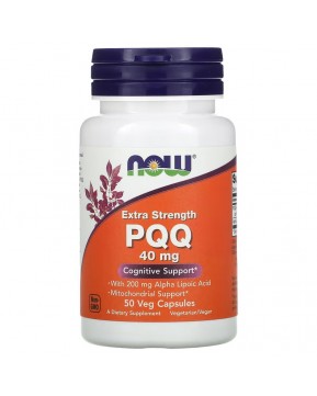 NOW Foods, PQQ усиленного действия, 40 мг, 50 растительных капсул NOW Foods, PQQ усиленного действия, 40 мг, 50 растительных капсул
