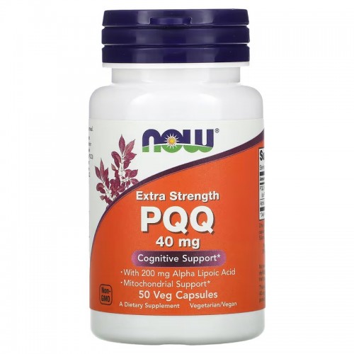 NOW Foods, PQQ усиленного действия, 40 мг, 50 растительных капсул NOW Foods, PQQ усиленного действия, 40 мг, 50 растительных капсул