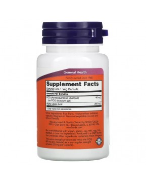 NOW Foods, PQQ усиленного действия, 40 мг, 50 растительных капсул