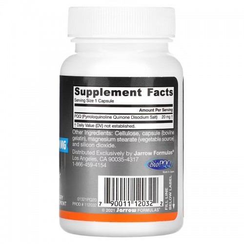 Jarrow Formulas, пирролохинолинхинон, 20 мг, 30 капсул Jarrow Formulas, пирролохинолинхинон, 20 мг, 30 капсул