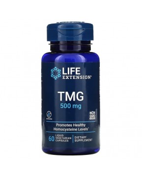 Life Extension, TMG, триметилглицин, 500 мг, 60 вегетарианских капсул с жидкостью