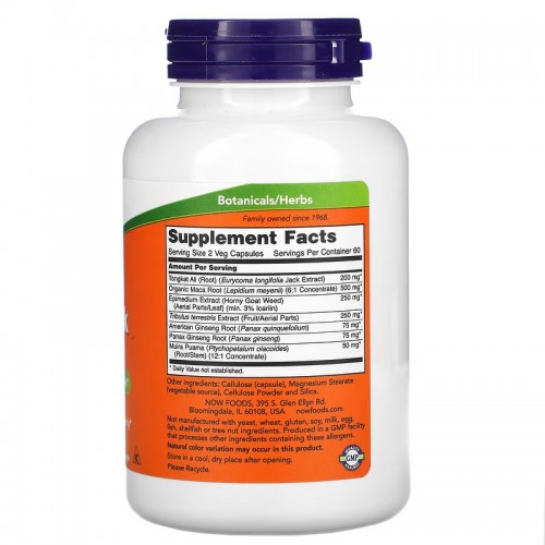 NOW Foods, TestoJack 200, 120 растительных капсул NOW Foods, TestoJack 200, 120 растительных капсул
