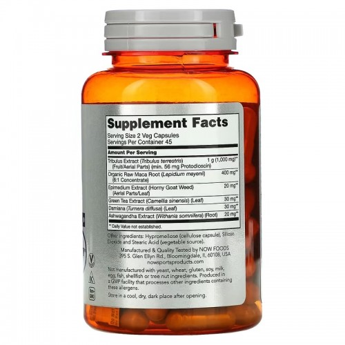 NOW Foods, Sports, Tribulus Extreme, для мужского здоровья, 90 растительных капсул NOW Foods, Sports, Tribulus Extreme, для мужского здоровья, 90 растительных капсул