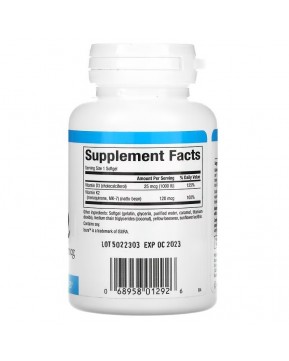 Natural Factors, витамины D3 и К2, 60 капсул