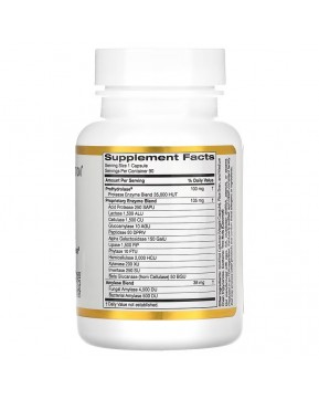 California Gold Nutrition, пищеварительные ферменты, широкого спектра, 90 растительных капсул