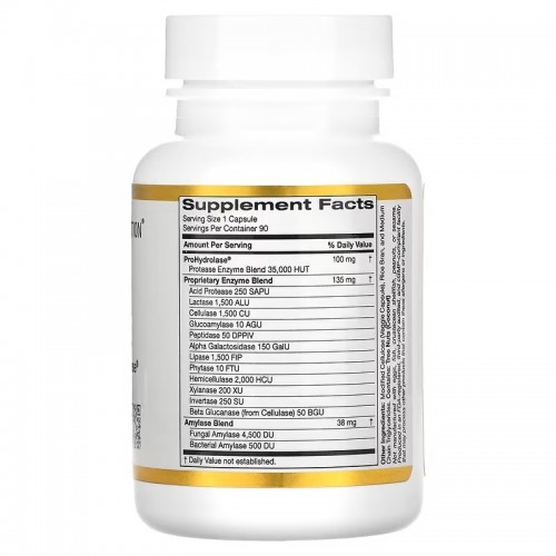 California Gold Nutrition, пищеварительные ферменты, широкого спектра, 90 растительных капсул California Gold Nutrition, пищеварительные ферменты, широкого спектра, 90 растительных капсул