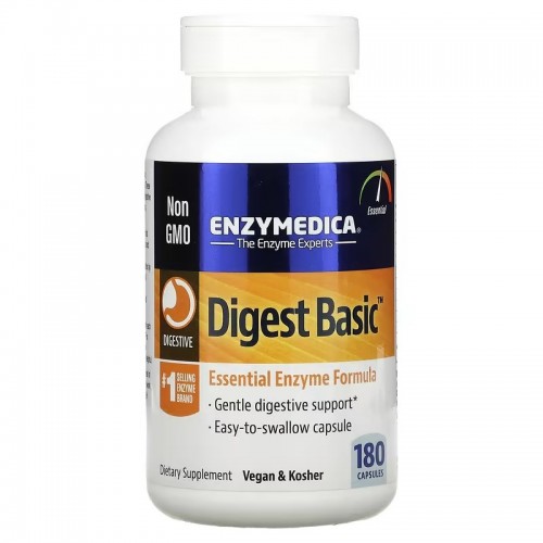 Enzymedica, Digest Basic, формула с основными ферментами, 180 капсул Enzymedica, Digest Basic, формула с основными ферментами, 180 капсул