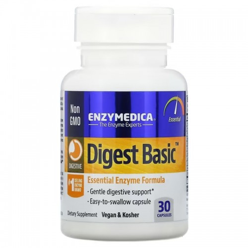 Enzymedica, Digest Basic, формула основных ферментов, 30 капсул Enzymedica, Digest Basic, формула основных ферментов, 30 капсул