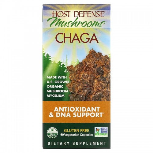 Fungi Perfecti Host Defense, чага, 60 вегетарианских капсул Fungi Perfecti Host Defense, чага, 60 вегетарианских капсул