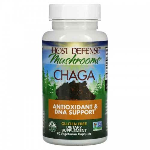 Fungi Perfecti Host Defense, чага, 60 вегетарианских капсул Fungi Perfecti Host Defense, чага, 60 вегетарианских капсул