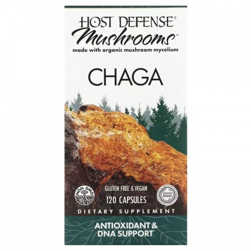 Fungi Perfecti Host Defense, чага, 120 вегетарианских капсул Fungi Perfecti Host Defense, чага, 120 вегетарианских капсул