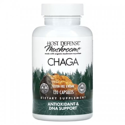 Fungi Perfecti Host Defense, чага, 120 вегетарианских капсул Fungi Perfecti Host Defense, чага, 120 вегетарианских капсул