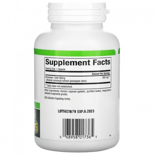 Natural Factors, Бромелаин, 500 мг, 180 капсул Natural Factors, Бромелаин, 500 мг, 180 капсул