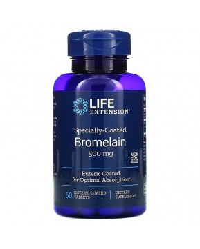 Life Extension, бромелаин, 500 мг, 60 таблеток, покрытых кишечнорастворимой оболочкой Life Extension, бромелаин, 500 мг, 60 таблеток, покрытых кишечнорастворимой оболочкой