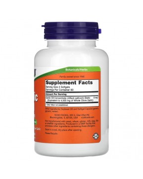 NOW Foods, чесночное масло, 1500 мг, 250 капсул