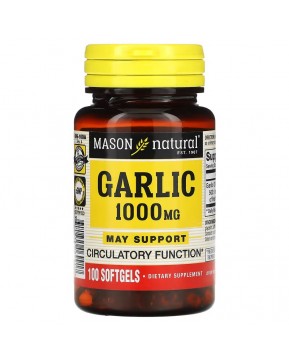 Mason Natural, Масло чеснока, 1000 мг, 100 мягких таблеток Mason Natural, Масло чеснока, 1000 мг, 100 мягких таблеток