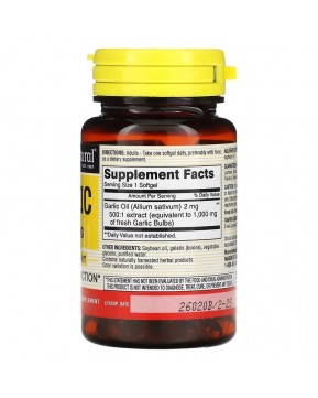 Mason Natural, Масло чеснока, 1000 мг, 100 мягких таблеток