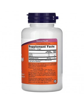 NOW Foods, Extra Strength, фосфатидилсерин, 300 мг, 50 капсул 