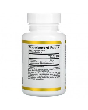 California Gold Nutrition, рейши (Ganoderma lucidum), полный спектр, сертифицированный органический продукт, поддержка на клеточном уровне, 90 растительных капсул