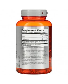 NOW Foods, Питание для физической активности, Масло МСТ, 1000 мг, 150 гелевых капсул