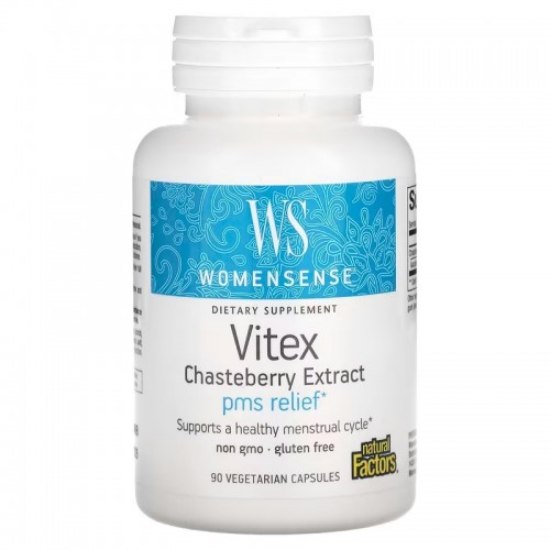 Natural Factors, Womensense, экстракт витекса священного, 90 вегетарианских капсул Natural Factors, Womensense, экстракт витекса священного, 90 вегетарианских капсул
