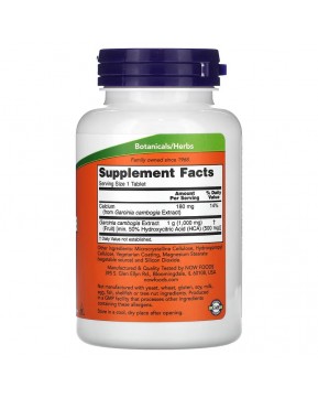 NOW Foods, гарциния, 1000 мг, 120 таблеток