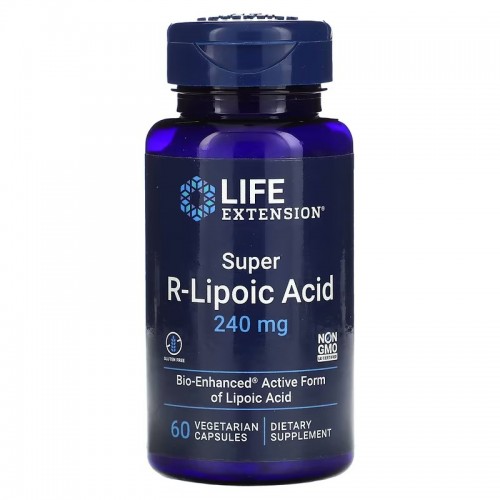Life Extension, супер R-липоевая кислота, 240 мг, 60 вегетарианских капсул Life Extension, супер R-липоевая кислота, 240 мг, 60 вегетарианских капсул