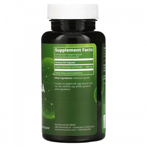 MRM Nutrition, Nutrition, листья моринги, 60 веганских капсул MRM Nutrition, Nutrition, листья моринги, 60 веганских капсул