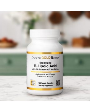 California Gold Nutrition, стабилизированная R-липоевая кислота, 120 растительных капсул