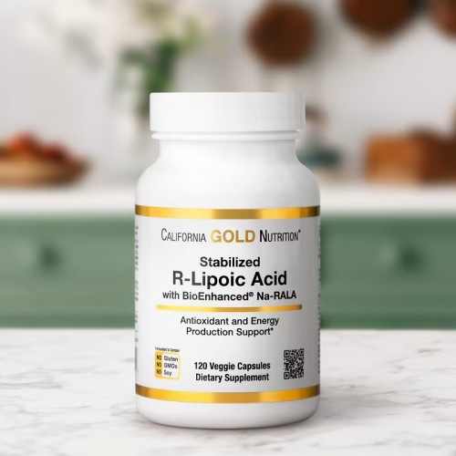 California Gold Nutrition, стабилизированная R-липоевая кислота, 120 растительных капсул California Gold Nutrition, стабилизированная R-липоевая кислота, 120 растительных капсул