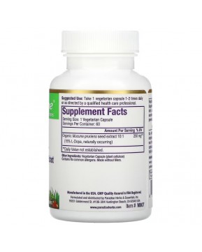 Paradise Herbs, мукуна, 60 вегетарианских капсул