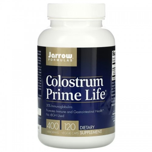 Jarrow Formulas, Prime Life, молозиво, 400 мг, 120 растительных капсул Jarrow Formulas, Prime Life, молозиво, 400 мг, 120 растительных капсул