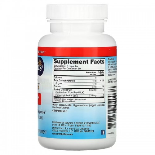 Symbiotics, Colostrum Plus, 120 вегетарианских капсул Symbiotics, Colostrum Plus, 120 вегетарианских капсул
