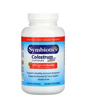 Symbiotics, Colostrum Plus, молозиво, 240 вегетарианских капсул Symbiotics, Colostrum Plus, молозиво, 240 вегетарианских капсул