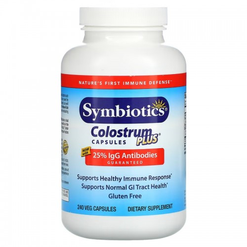 Symbiotics, Colostrum Plus, молозиво, 240 вегетарианских капсул Symbiotics, Colostrum Plus, молозиво, 240 вегетарианских капсул