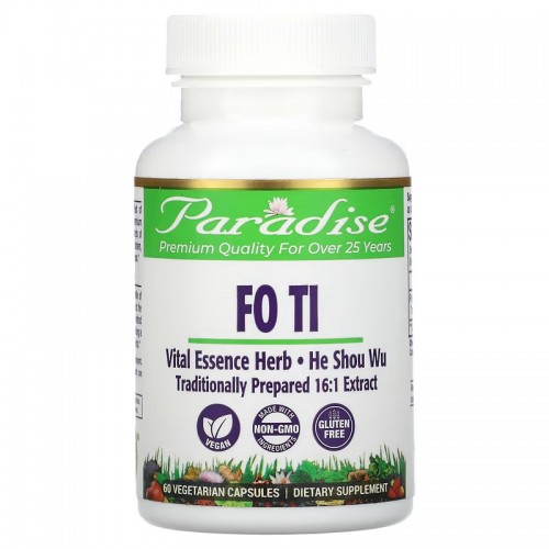 Paradise Herbs, Fo Ti, 60 вегетарианских капсул Paradise Herbs, Fo Ti, 60 вегетарианских капсул