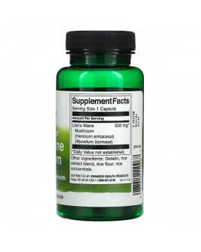 Swanson, Гриб гребешок (Full Spectrum), 500 мг, 60 капсул