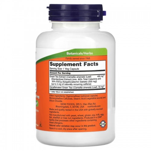 NOW Foods, EGCg, экстракт зеленого чая, 400 мг, 180 растительных капсул NOW Foods, EGCg, экстракт зеленого чая, 400 мг, 180 растительных капсул