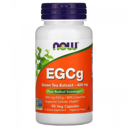 NOW Foods, ЭГКГ, экстракт зеленого чая, 400 мг, 90 вегетарианских капсул NOW Foods, ЭГКГ, экстракт зеленого чая, 400 мг, 90 вегетарианских капсул