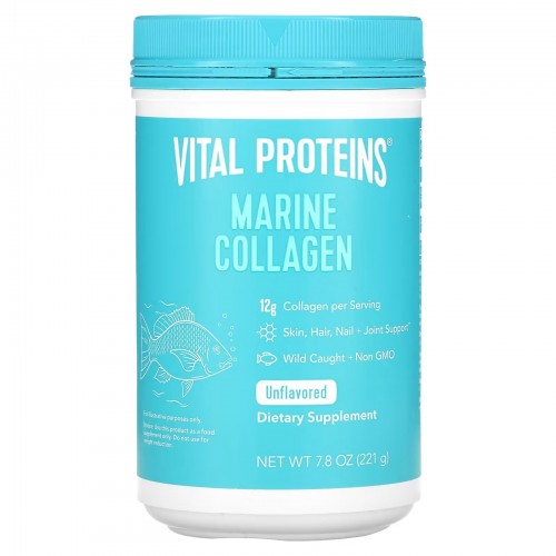 Vital Proteins, Морской коллаген из дикой рыбы, без добавок, 221 г