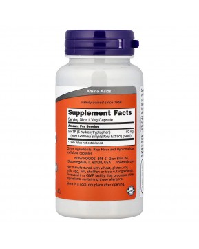 NOW Foods, 5-гидрокситриптофан, 50 мг, 90 растительных капсул
