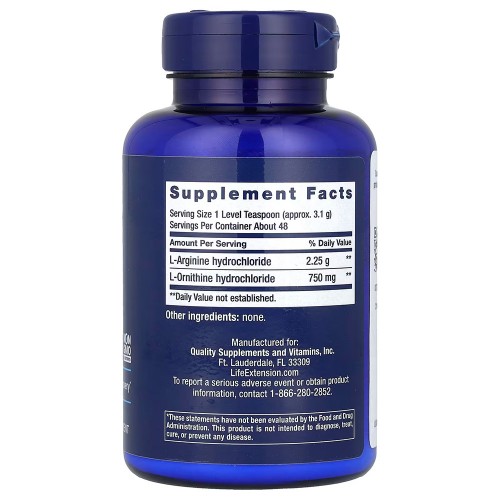 Life Extension, порошок аргинина и орнитина, 150 г (5,29 унции)