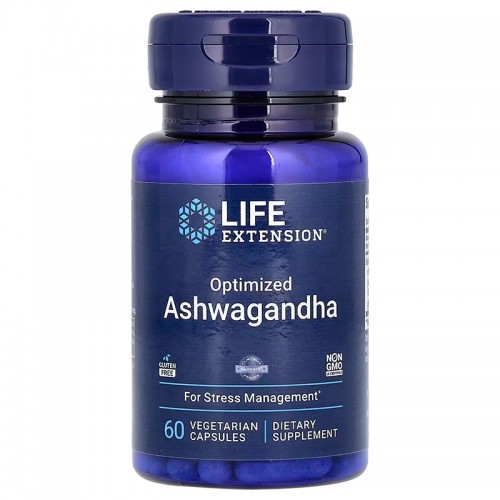 Life Extension, оптимизированная ашваганда, 125 мг, 60 вегетарианских капсул Life Extension, оптимизированная ашваганда, 125 мг, 60 вегетарианских капсул