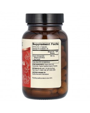 Dr. Mercola, органическая ашваганда, 60 капсул (400 мг в 1 капсуле)