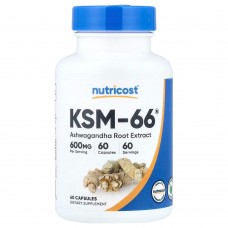 Nutricost, KSM-66®, экстракт корня ашваганды, 60 капсул